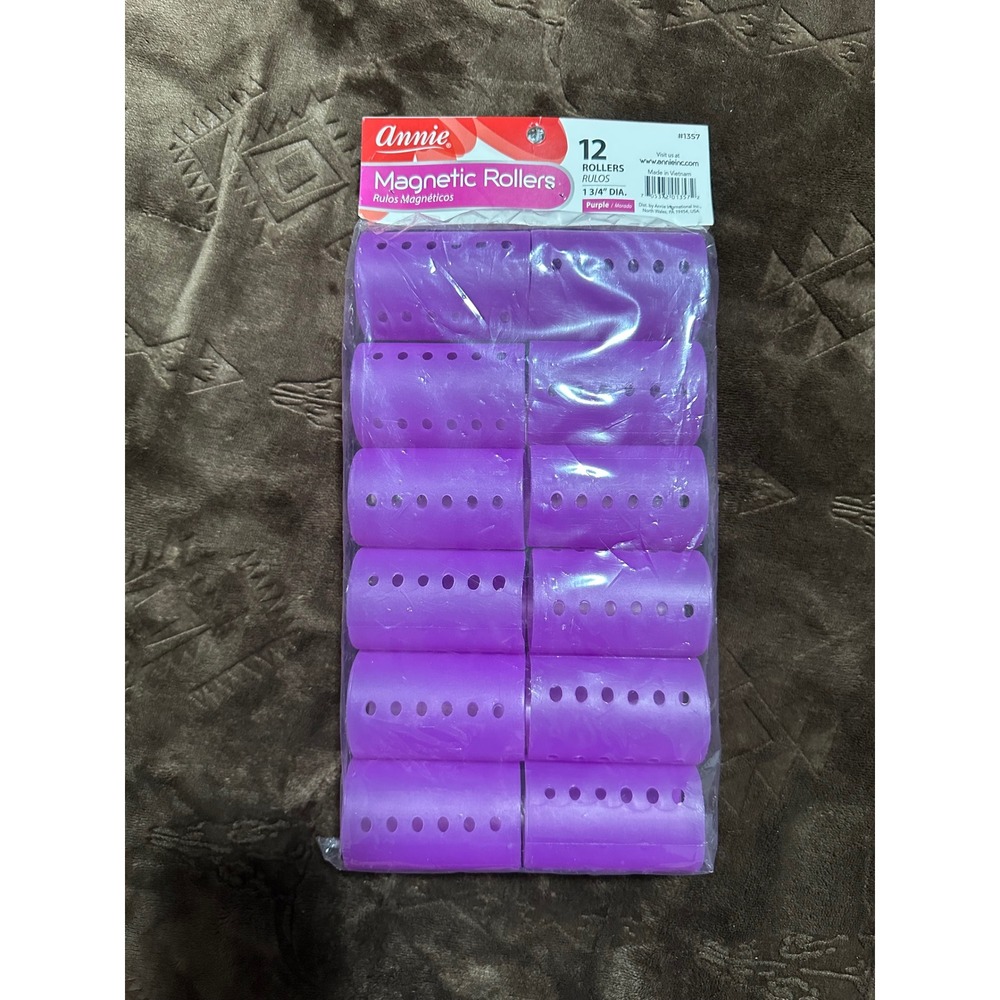 NWT Annie Magnetic Purple Rollers 1 3/4 Inch x 12 rollers